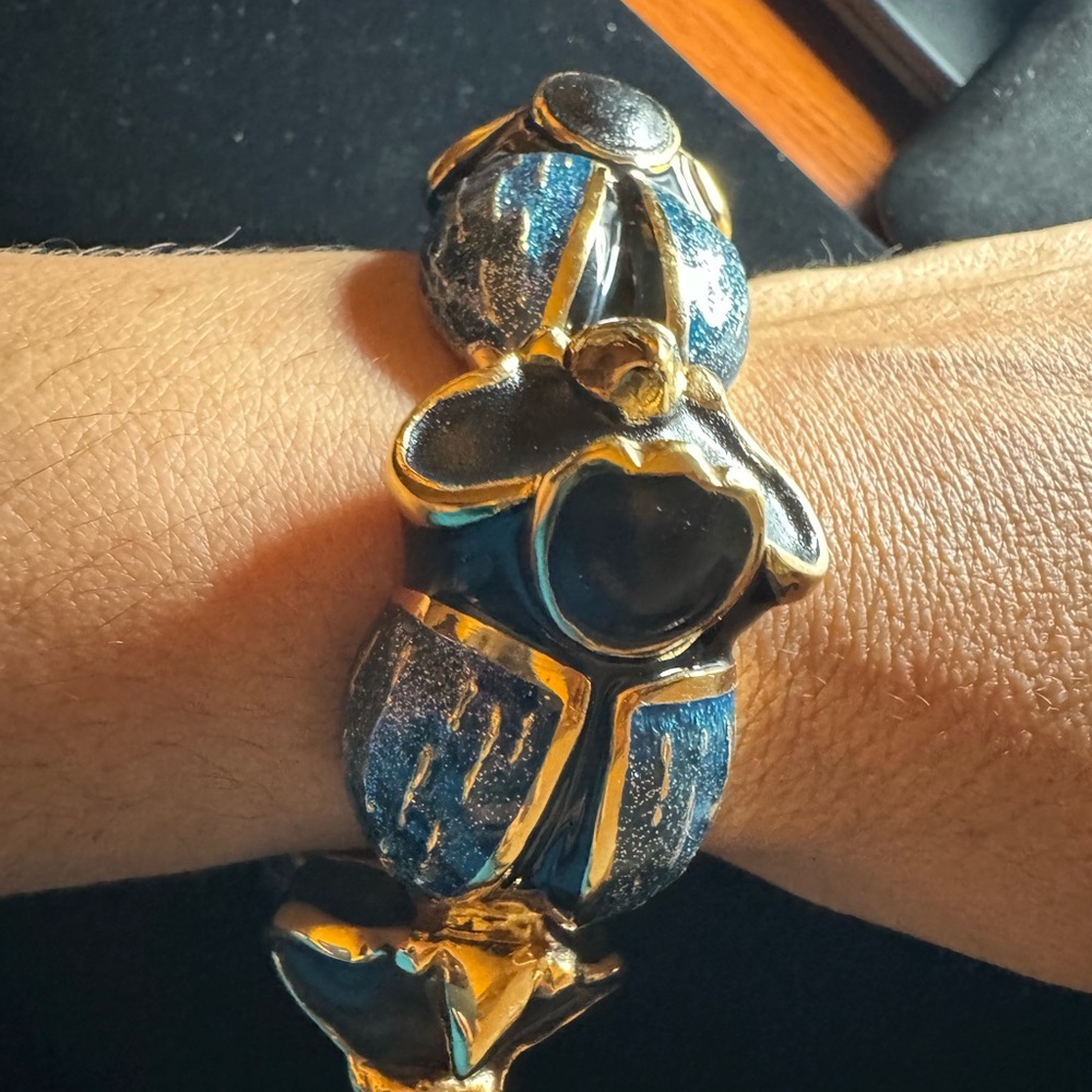 Creart Scarab Blue Black Gold Bracelet